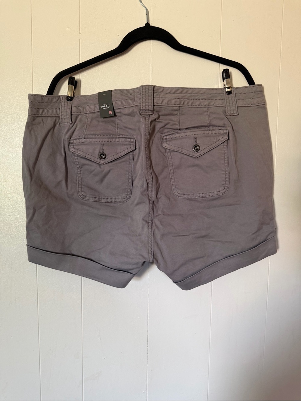 torrid gray cuffed utility shorts - Picture 3 of 3